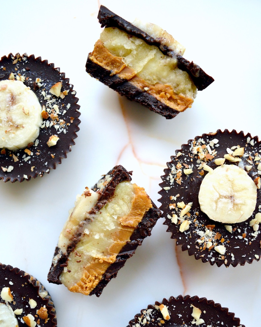 Vegan Chocolate Banana Peanut Butter Cups   by Plantbased Baker